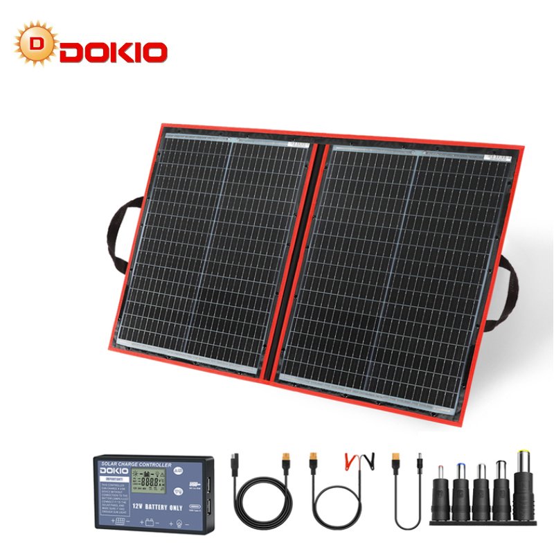 Dokio Flexible Foldable Portable Solar Panel Blanket Kits for Camping Outdoor Car RV Boat Travel Home - 图片 2